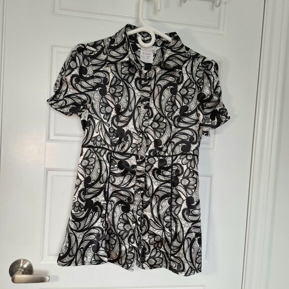 Fred David Black and White Top Size Small - Picture 5 of 5